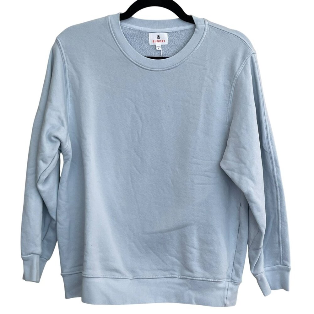 Sundry Light Blue Crewneck Pullover Sweatshirt